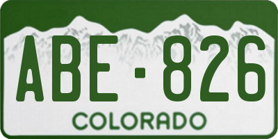CO license plate ABE826