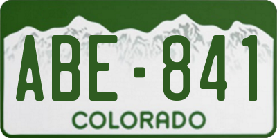 CO license plate ABE841