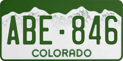 CO license plate ABE846