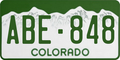 CO license plate ABE848