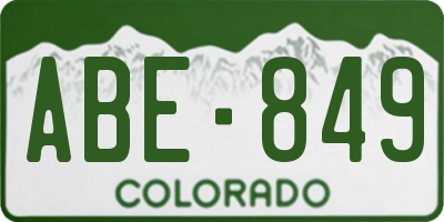 CO license plate ABE849