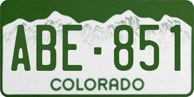 CO license plate ABE851