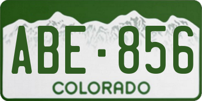 CO license plate ABE856