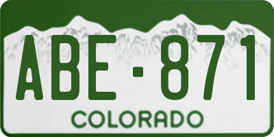 CO license plate ABE871