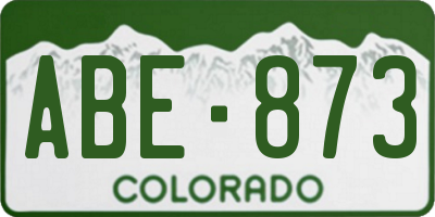 CO license plate ABE873