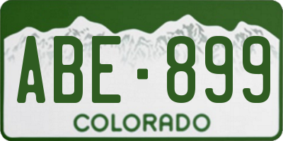 CO license plate ABE899