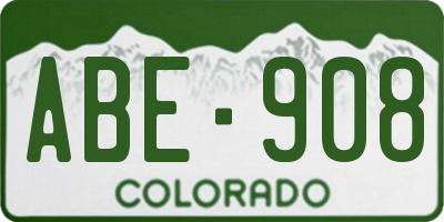 CO license plate ABE908