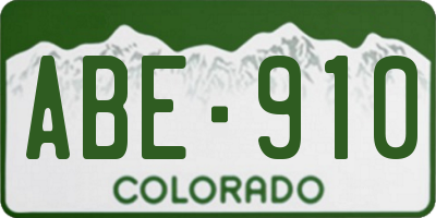 CO license plate ABE910