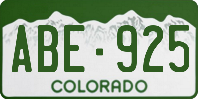 CO license plate ABE925