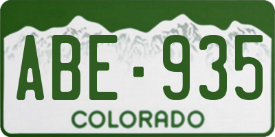 CO license plate ABE935