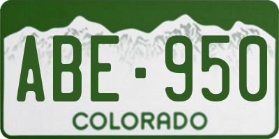 CO license plate ABE950