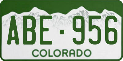 CO license plate ABE956