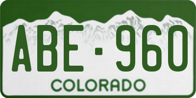 CO license plate ABE960