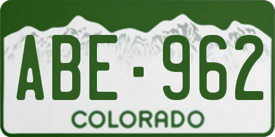 CO license plate ABE962