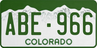 CO license plate ABE966