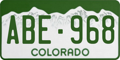 CO license plate ABE968