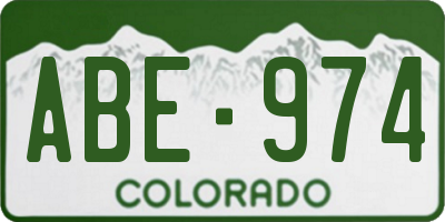 CO license plate ABE974