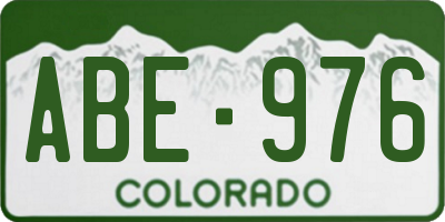 CO license plate ABE976