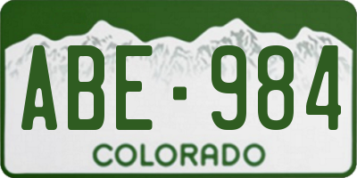 CO license plate ABE984