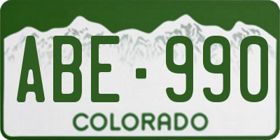 CO license plate ABE990