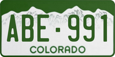 CO license plate ABE991