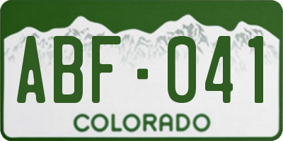CO license plate ABF041