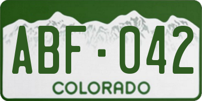 CO license plate ABF042