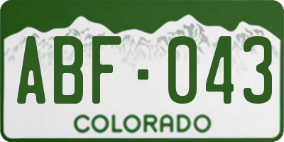 CO license plate ABF043