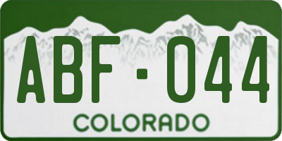 CO license plate ABF044