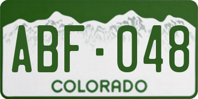 CO license plate ABF048