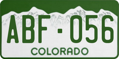 CO license plate ABF056