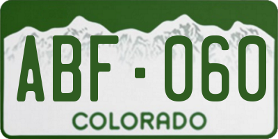 CO license plate ABF060