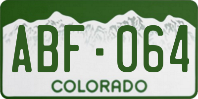 CO license plate ABF064