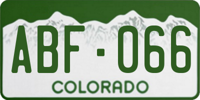 CO license plate ABF066