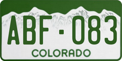 CO license plate ABF083