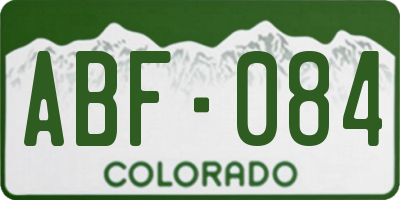 CO license plate ABF084
