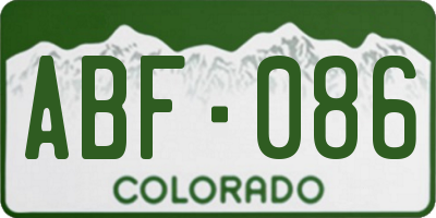 CO license plate ABF086