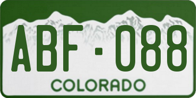 CO license plate ABF088