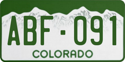 CO license plate ABF091