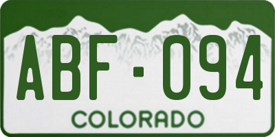 CO license plate ABF094