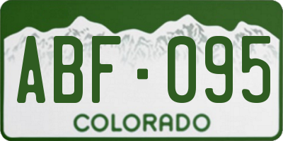 CO license plate ABF095