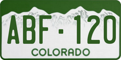 CO license plate ABF120