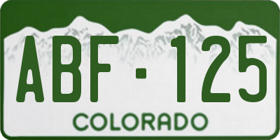 CO license plate ABF125