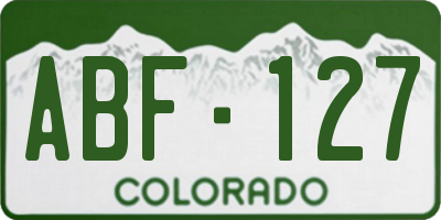 CO license plate ABF127