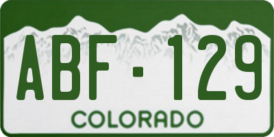 CO license plate ABF129