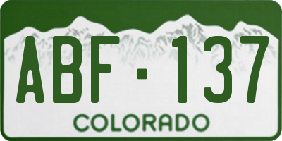 CO license plate ABF137