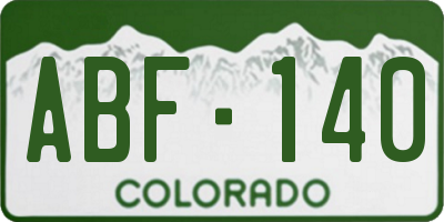 CO license plate ABF140