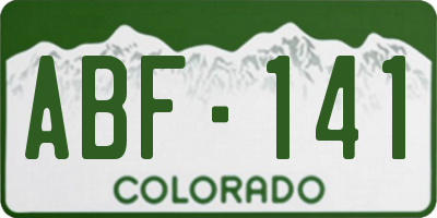 CO license plate ABF141