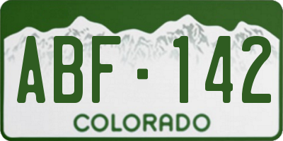 CO license plate ABF142