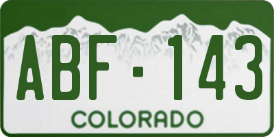 CO license plate ABF143